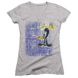 Looney Tunes Graffiti Duck - Juniors V-Neck T-Shirt Juniors V-Neck T-Shirt Looney Tunes   