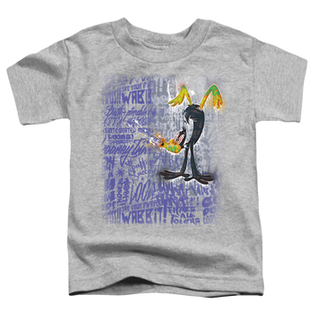 Athletic heather toddler t-shirt with Looney Tunes Graffiti Duck graphic