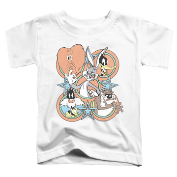 White toddler t-shirt with Looney Tunes Screen Stars graphic
