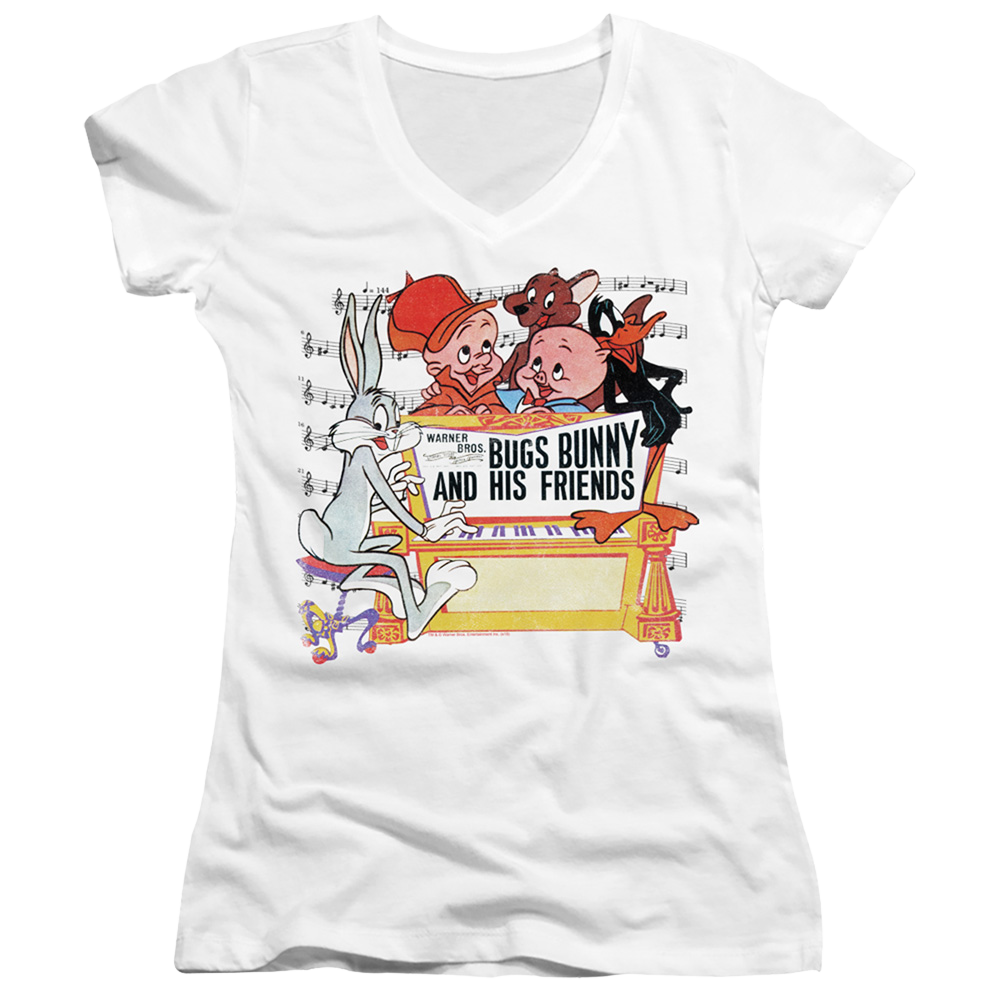 Looney Tunes Bugs And Friends - Juniors V-Neck T-Shirt Juniors V-Neck T-Shirt Looney Tunes   