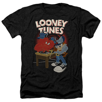 Charcoal men's heather t-shirt with Dj Looney Tunes graphic