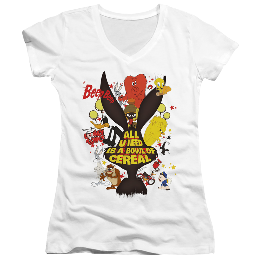 Looney Tunes Cereal - Juniors V-Neck T-Shirt Juniors V-Neck T-Shirt Looney Tunes   