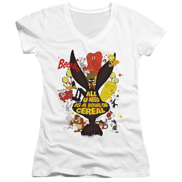 Looney Tunes Cereal - Juniors V-Neck T-Shirt Juniors V-Neck T-Shirt Looney Tunes   