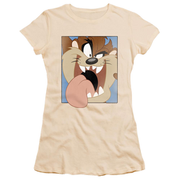 Looney Tunes Taz Closeup - Juniors T-Shirt Juniors T-Shirt Looney Tunes   