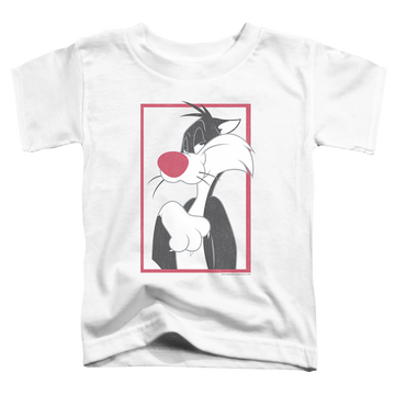 White toddler t-shirt with Looney Tunes Sylvester graphic