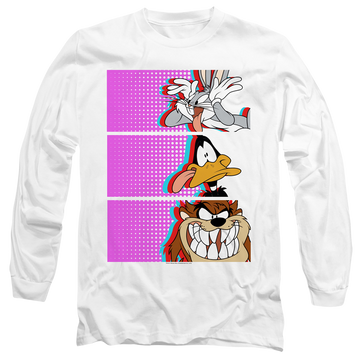 White men's long sleeve t-shirt with Looney Tunes Mine graphic