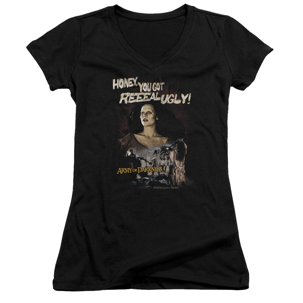 Army Of Darkness Reeeal Ugly! - Juniors V-Neck T-Shirt Juniors V-Neck T-Shirt Army of Darkness   