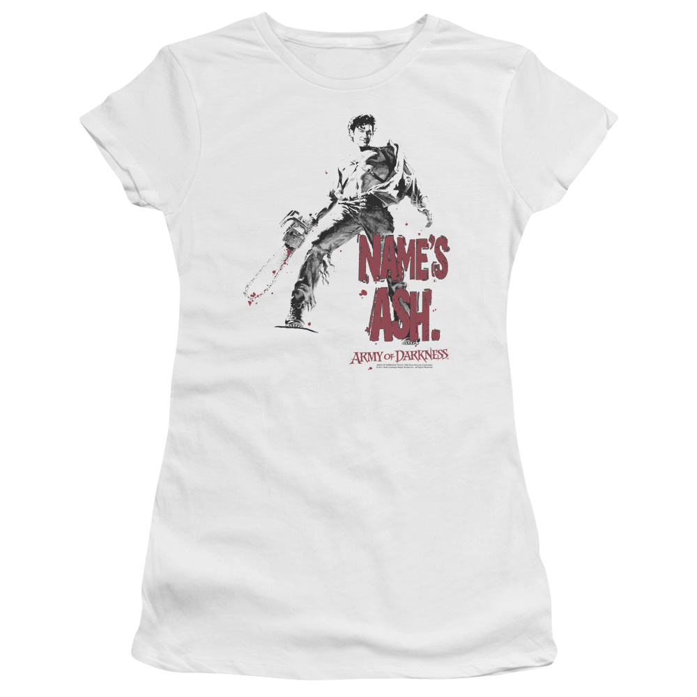 Army Of Darkness Names Ash - Juniors T-Shirt Juniors T-Shirt Army of Darkness   