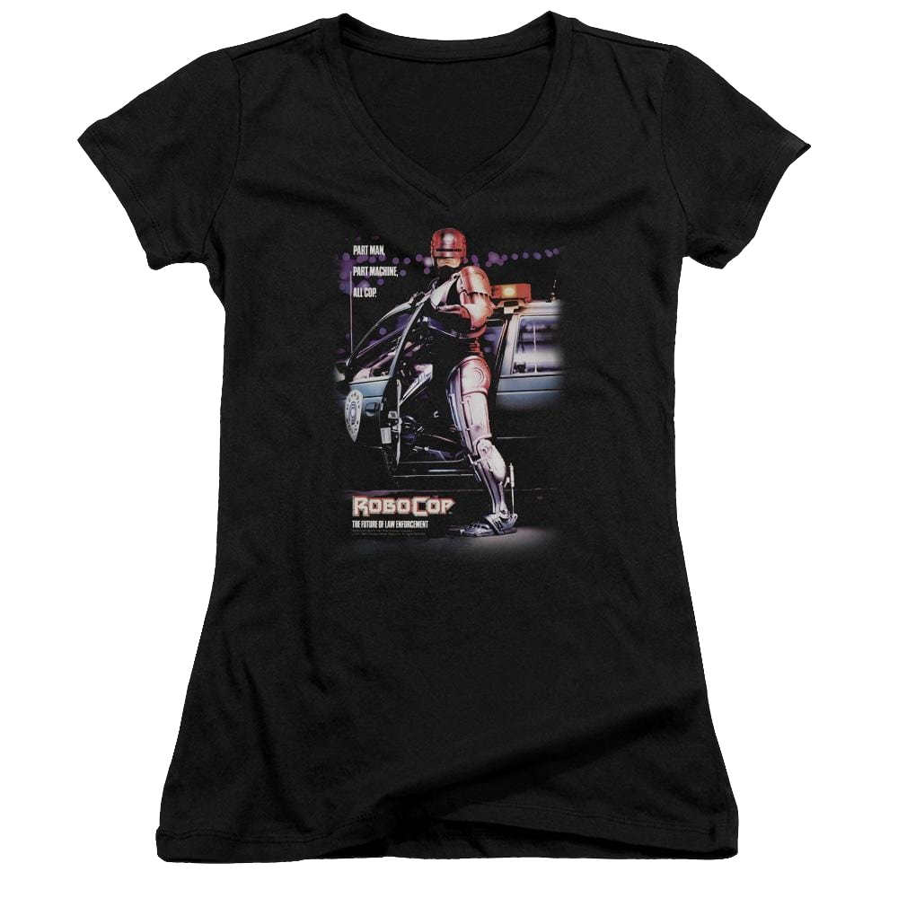 Robocop Poster Juniors V-Neck T-Shirt Juniors V-Neck T-Shirt Robocop   