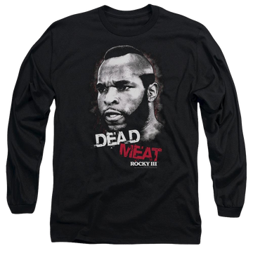 Black men's long sleeve t-shirt with Rocky III Dead Meat graphic