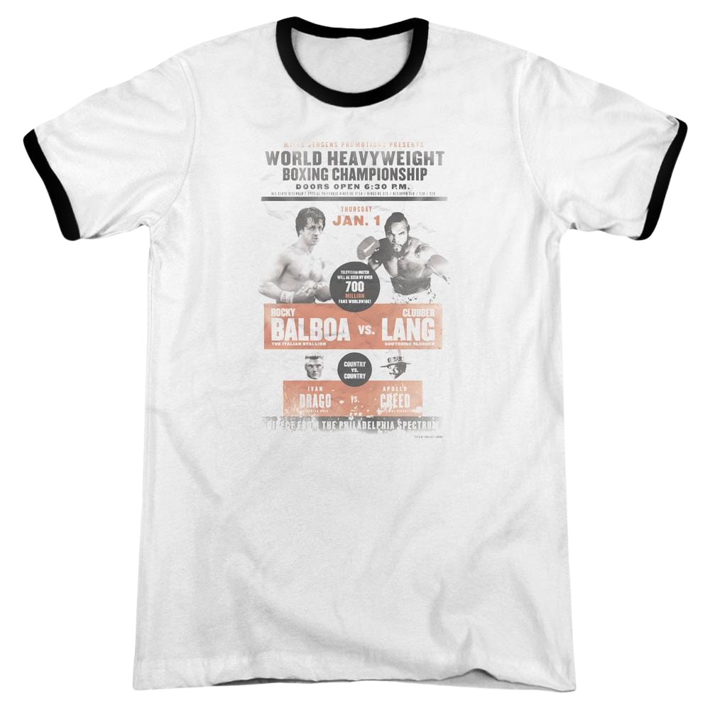 Rocky III Vs Clubber Poster Men's Ringer T-Shirt Men's Ringer T-Shirt Rocky   