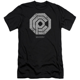 Robocop Distressed Ocp Logo Men's Premium Slim Fit T-Shirt Men's Premium Slim Fit T-Shirt Robocop   