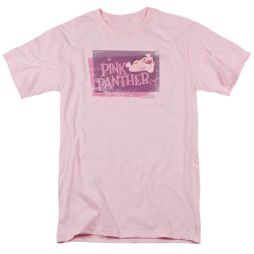 Pink men's regular fit t-shirt with Pink Panther Distressed graphic
