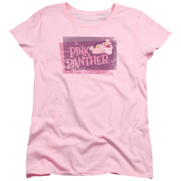 Pink women's t-shirt with Pink Panther/Distressed graphic