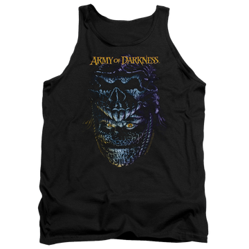 Black men's tank with Army of Darkness Evil Ash graphic
