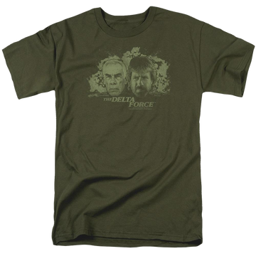Military green men's regular fit t-shirt with Delta Force/Explosion graphic