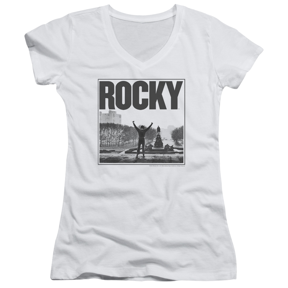 Rocky Rocky/Top Of Stairs - Juniors V-Neck T-Shirt Juniors V-Neck T-Shirt Rocky   