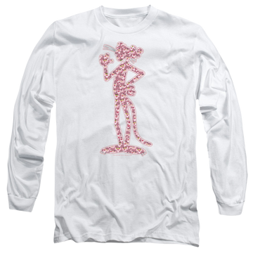 White men's long sleeve t-shirt with Pink Panther Heads graphic