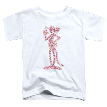 White kid's t-shirt for ages 4 to 7 with Pink Panther Heads graphic