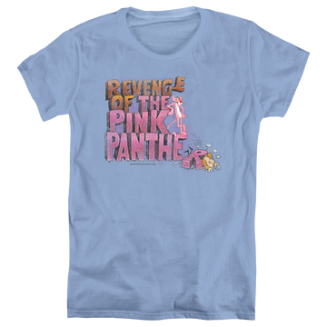 Carolina blue women's t-shirt with Pink Panther/Revenge graphic