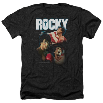 Charcoal men's heather t-shirt with Rocky I Did It graphic