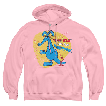Pink pullover hoodie with Pink Panther/Ant And Aardvark graphic