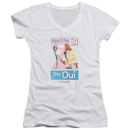 Pink Panther Say Oui Juniors V-Neck T-Shirt Juniors V-Neck T-Shirt Pink Panther   