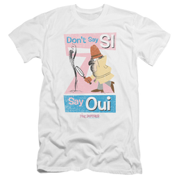 Pink Panther Say Oui Premium Adult Slim Fit T-Shirt Men's Premium Slim Fit T-Shirt Pink Panther   
