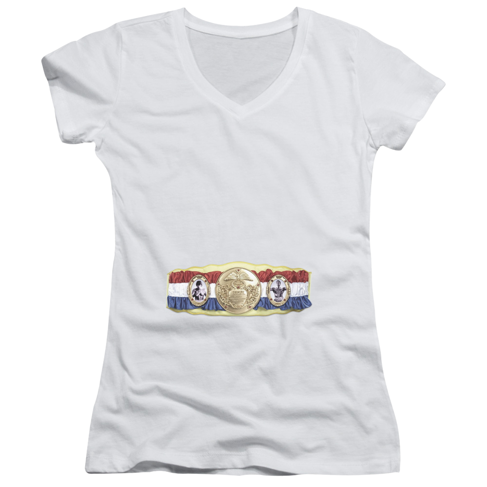 Rocky Championship Belt(Bottom Front) - Juniors V-Neck T-Shirt Juniors V-Neck T-Shirt Rocky   