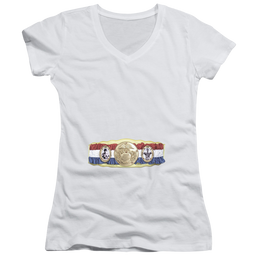Rocky Championship Belt(Bottom Front) - Juniors V-Neck T-Shirt Juniors V-Neck T-Shirt Rocky   