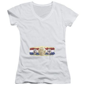 Rocky Championship Belt(Bottom Front) - Juniors V-Neck T-Shirt Juniors V-Neck T-Shirt Rocky   