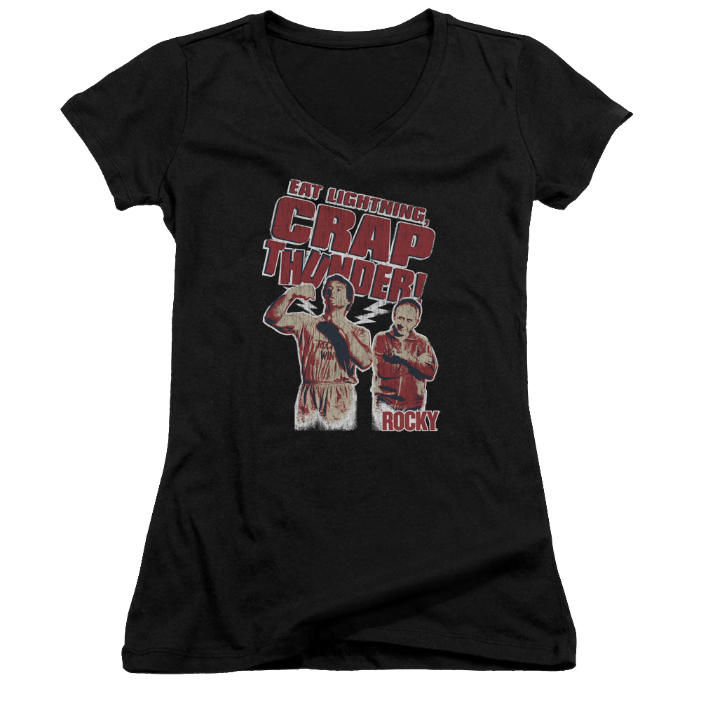 Rocky Eat Lightning - Juniors V-Neck T-Shirt Juniors V-Neck T-Shirt Rocky   