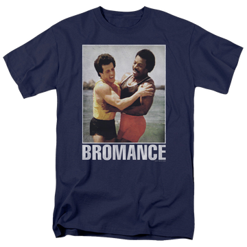 Navy men's regular fit t-shirt with Rocky Bromance graphic