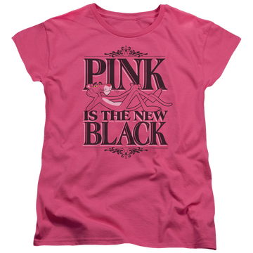 Hot pink women's t-shirt with Pink Panther The New Black graphic
