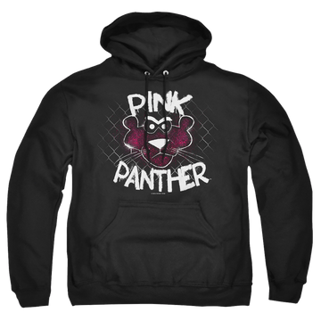 Black pullover hoodie with Pink Panther graphic