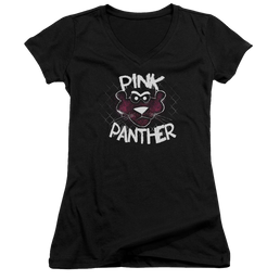 Pink Panther Spray Panther Juniors V-Neck T-Shirt Juniors V-Neck T-Shirt Pink Panther   