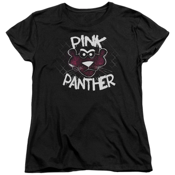 Black women's t-shirt with Pink Panther Spray Panther graphic