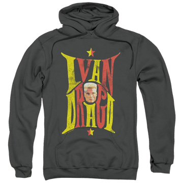 Charcoal pullover hoodie with Rocky IV Ivan graphic