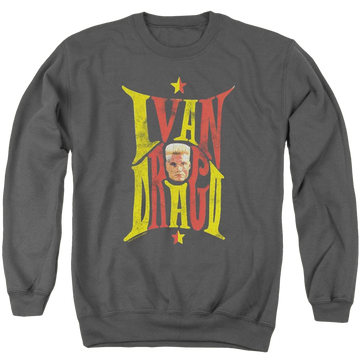 Charcoal men's crewneck sweatshirt with Rocky IV Ivan graphic
