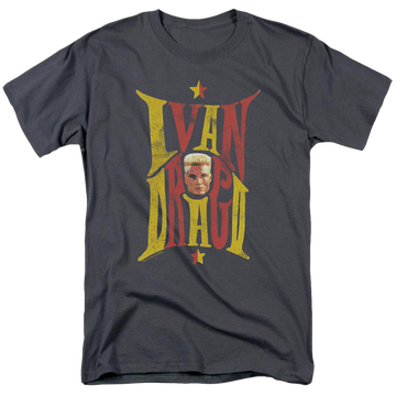Charcoal men's regular fit t-shirt with Rocky IV Ivan graphic