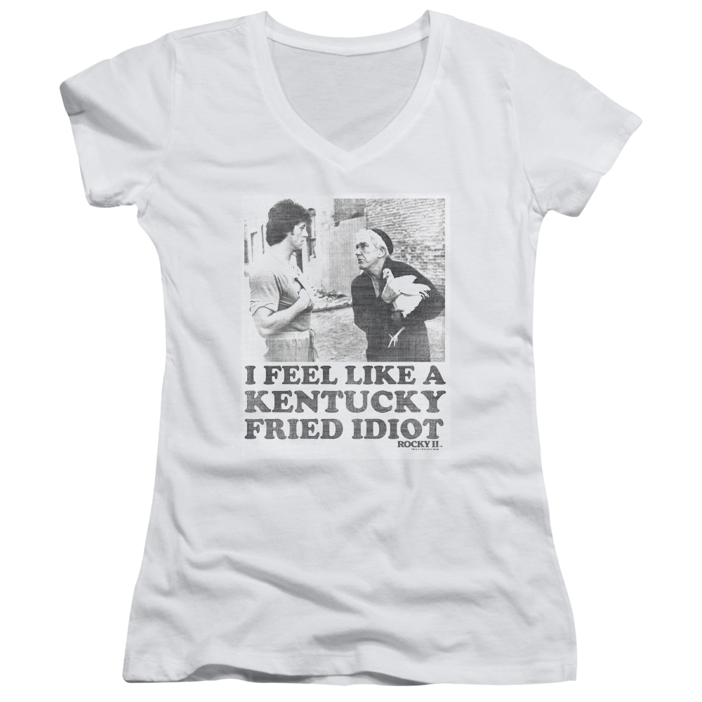 Rocky Fried Idiot - Juniors V-Neck T-Shirt Juniors V-Neck T-Shirt Rocky   