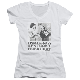 Rocky Fried Idiot - Juniors V-Neck T-Shirt Juniors V-Neck T-Shirt Rocky   