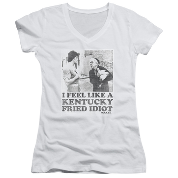 Rocky Fried Idiot - Juniors V-Neck T-Shirt Juniors V-Neck T-Shirt Rocky   