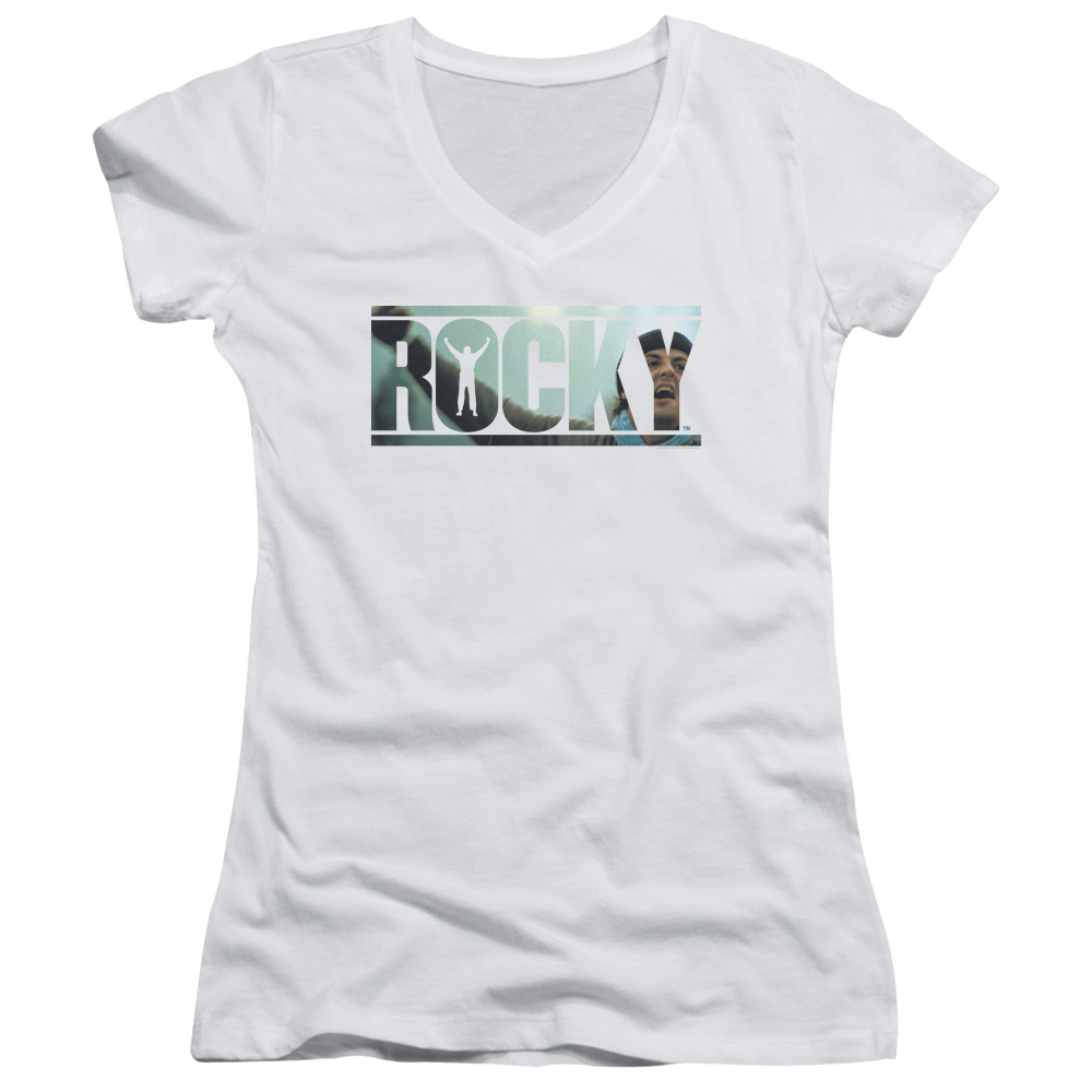 Rocky Cutout Logo - Juniors V-Neck T-Shirt Juniors V-Neck T-Shirt Rocky   