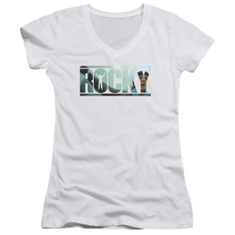 Rocky Cutout Logo - Juniors V-Neck T-Shirt Juniors V-Neck T-Shirt Rocky   