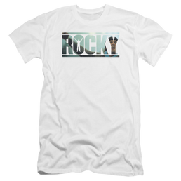 Rocky Cutout Logo - Men's Premium Slim Fit T-Shirt Men's Premium Slim Fit T-Shirt Rocky   