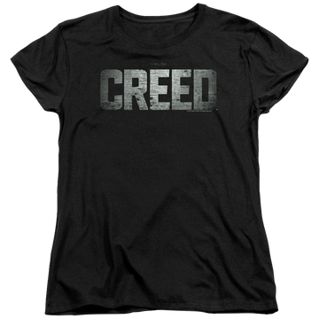 Black women's t-shirt with Creed Logo graphic