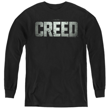 Black youth long sleeve t-shirt with Creed Logo graphic