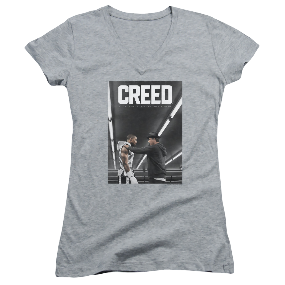 Creed Poster - Juniors V-Neck T-Shirt Juniors V-Neck T-Shirt Creed   