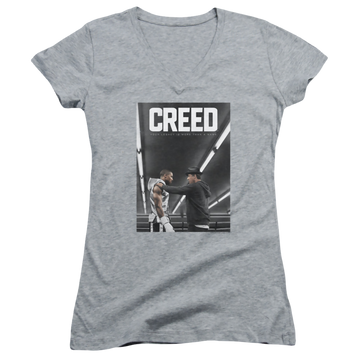 Creed Poster - Juniors V-Neck T-Shirt Juniors V-Neck T-Shirt Creed   